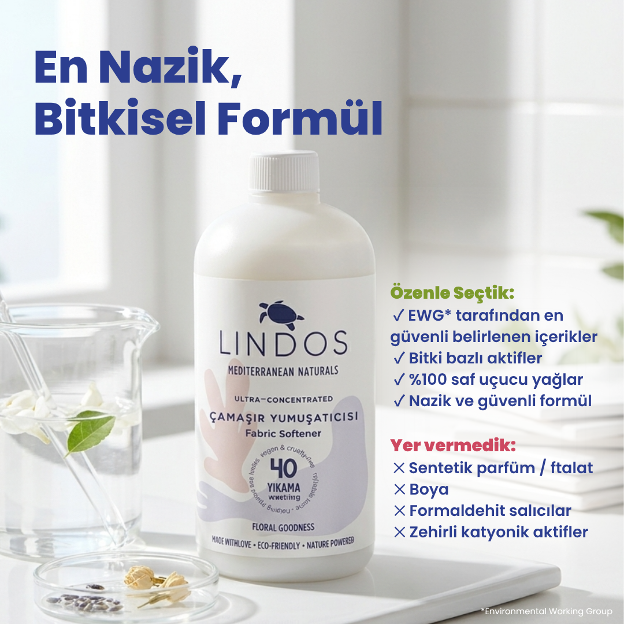 Doğal Konsantre Çamaşır Yumuşatıcısı | Itır & Lavanta | 40 Yıkama (600 ml)