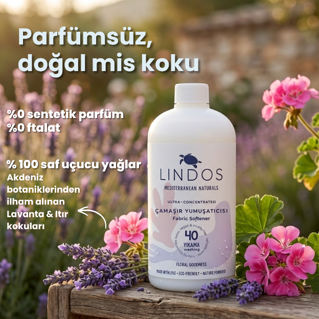 Doğal Konsantre Çamaşır Yumuşatıcısı | Itır & Lavanta | 40 Yıkama (600 ml)