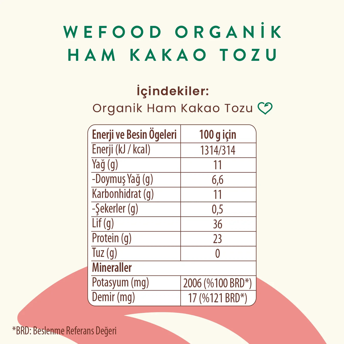 Organik Ham Kakao Tozu 140 gr