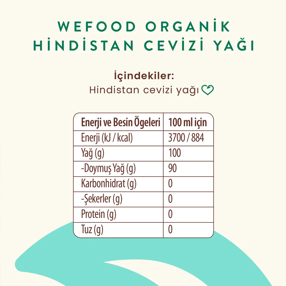 Organik Hindistan Cevizi Yağı 150 ml (Soğuk Sıkım)