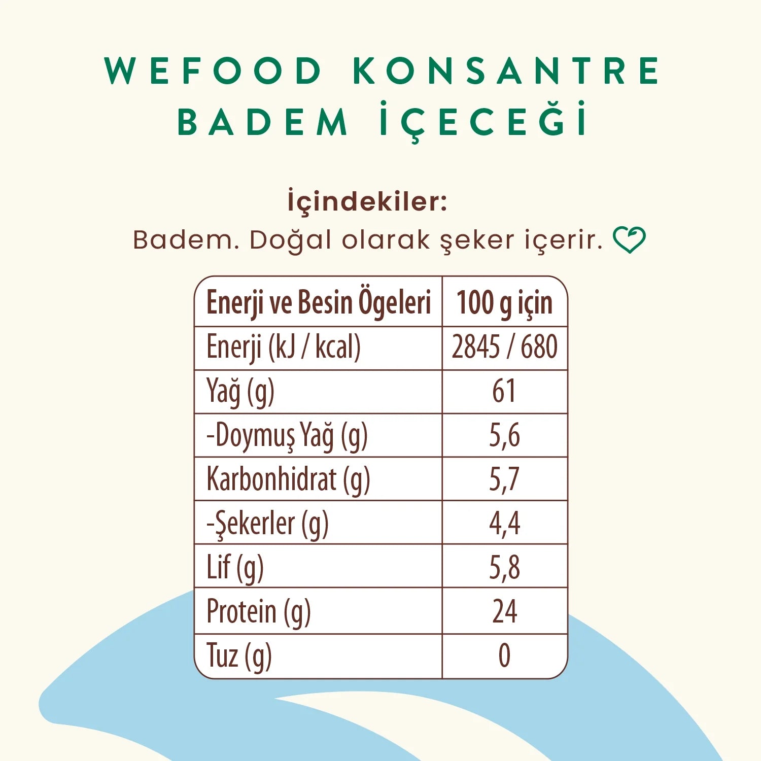 Badem Sütü Konsantresi (%100 Badem) 220 ml