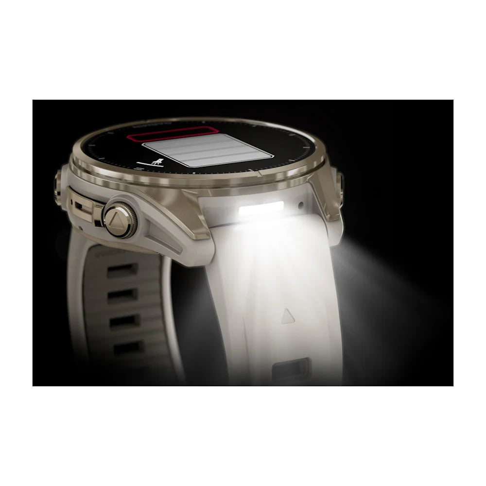 Fenix 8 - 43 mm, AMOLED - Sapphire, Soft Gold ve Gri|Kum Taşı Silikon Kayışlı