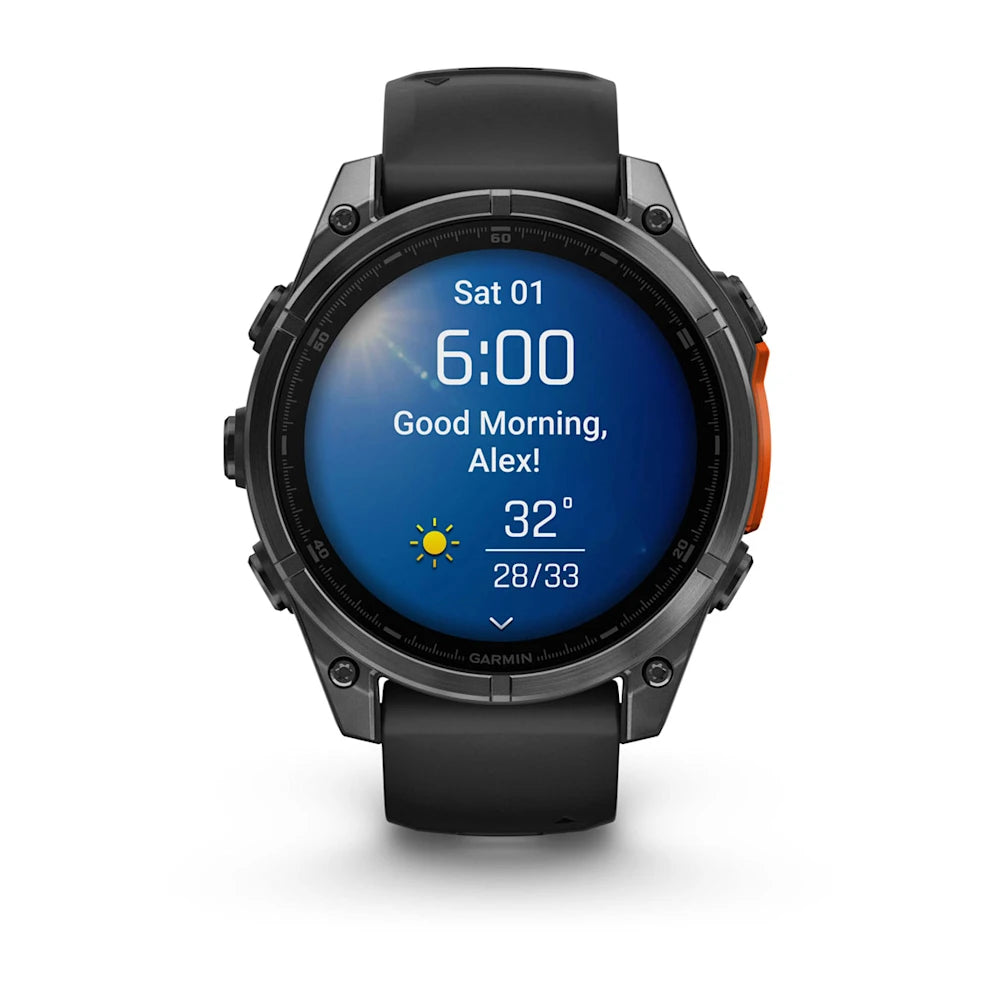Fenix 8 - 47 mm, AMOLED Slate Gri, Siyah Silikon Kayışlı
