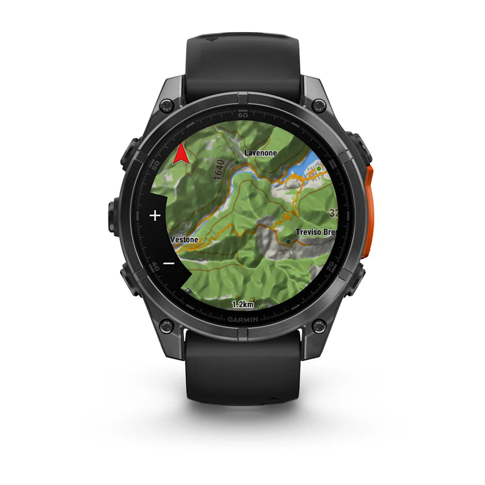 Fenix 8 - 47 mm, AMOLED Slate Gri| Siyah Silikon Kayışlı