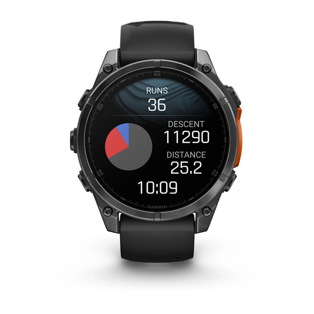 Fenix 8 - 47 mm, AMOLED Slate Gri| Siyah Silikon Kayışlı