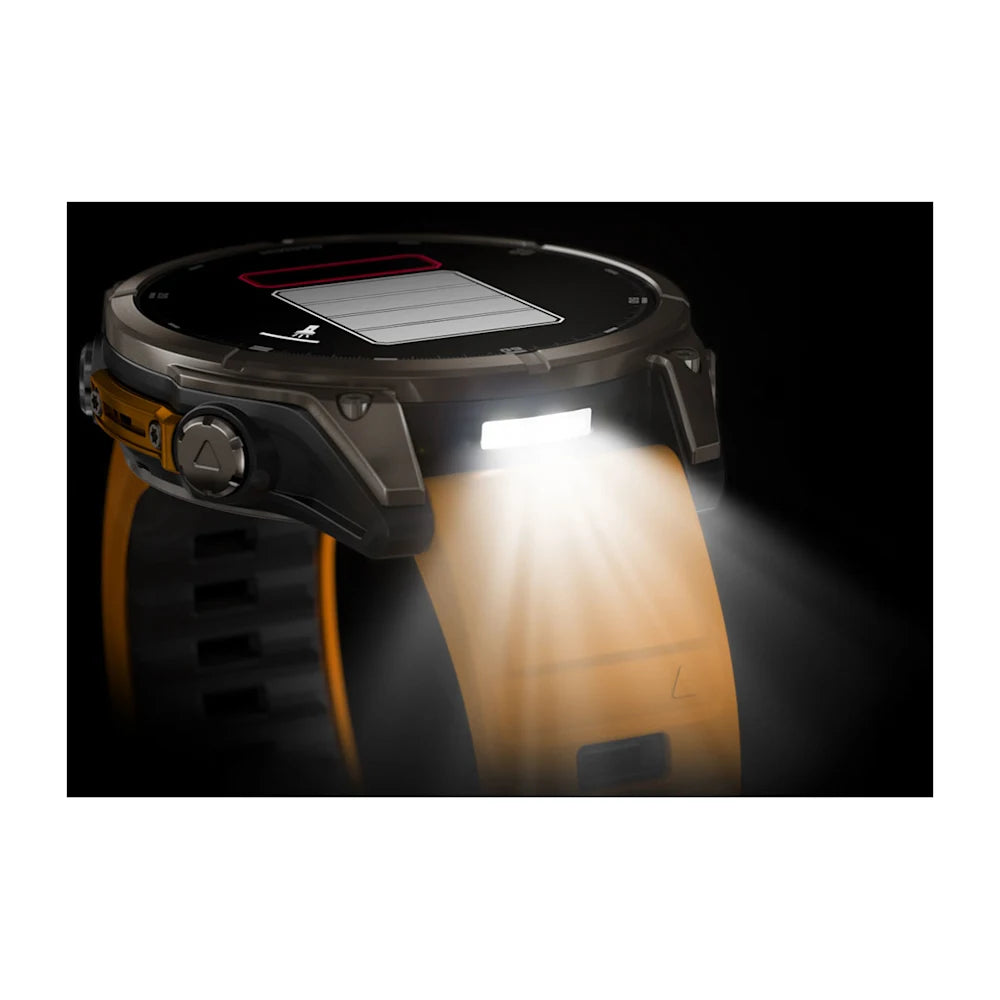 Fenix 8 - 47 mm, AMOLED Sapphire, Titanyum, Turuncu|Grafit Silikon Kayışlı