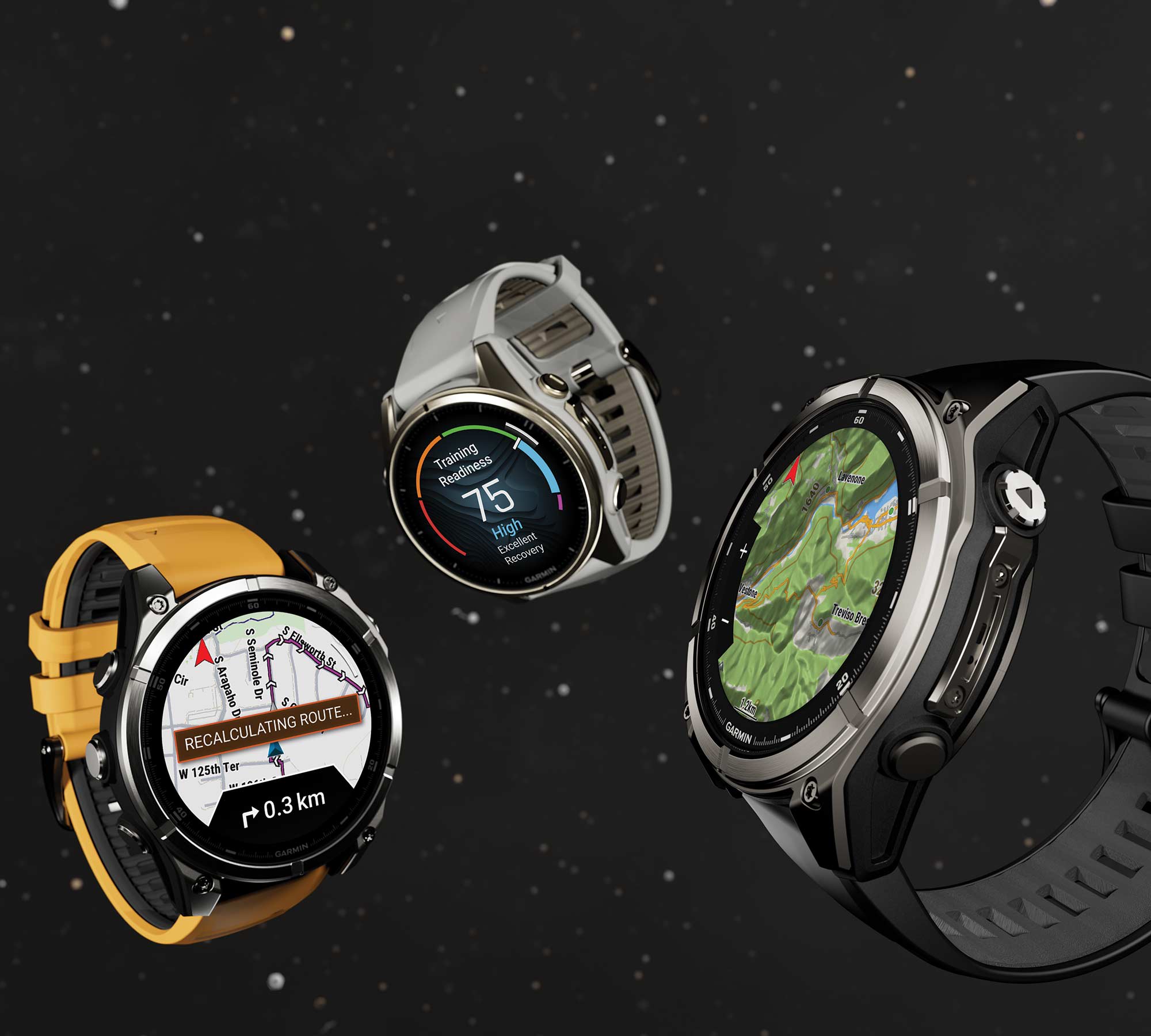 fenix 8 - 43 mm, AMOLED | Sapphire, Karbon gri DLC titanyum, Siyah/Gri Silikon Kayışlı