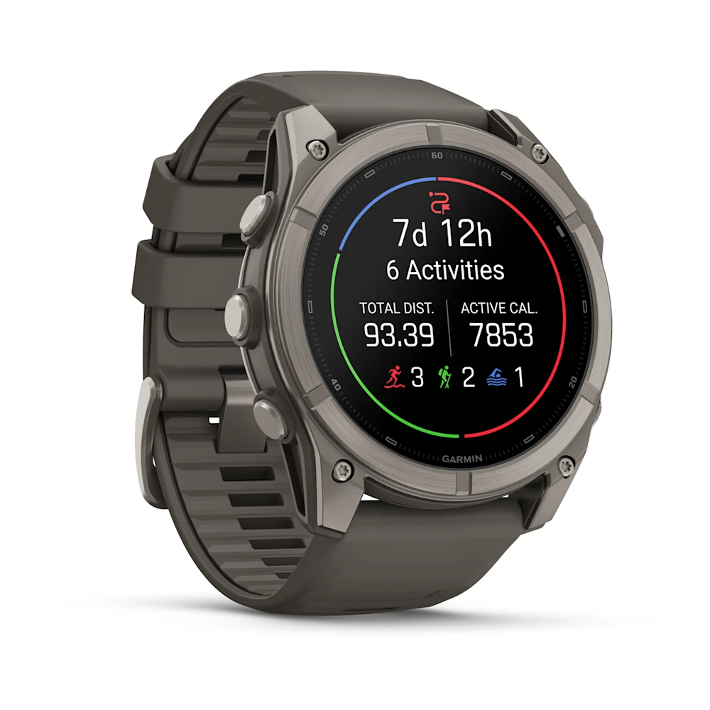 Fenix 9, 51 mm | Titanyum, Çakıl Grisi Silikon Kayışlı