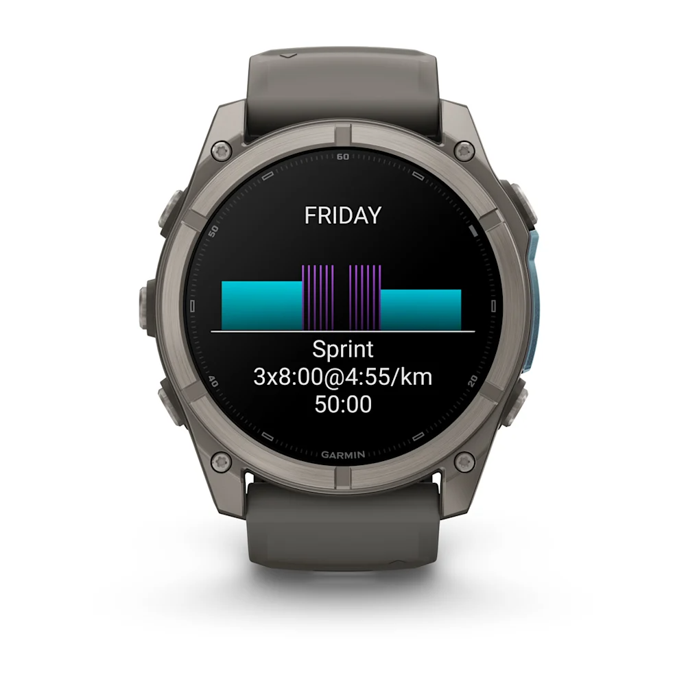 Fenix 9, 51 mm | Titanyum, Çakıl Grisi Silikon Kayışlı