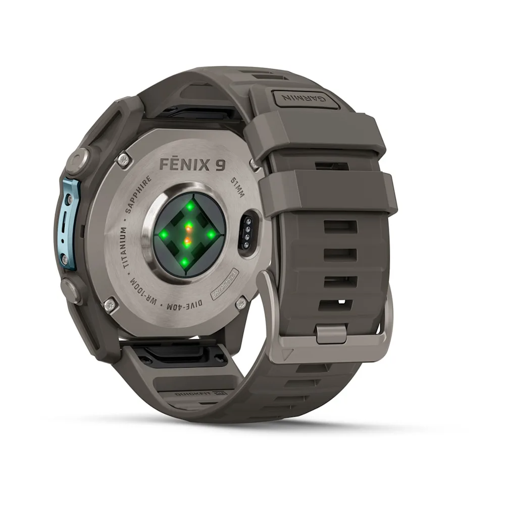 Fenix 9, 51 mm | Titanyum, Çakıl Grisi Silikon Kayışlı
