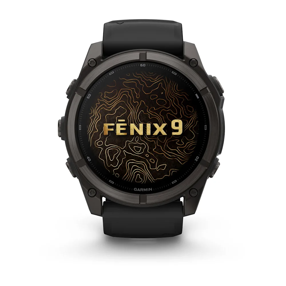 Fenix 9, 51 mm | Karbon Gri DLC Titanyum, Siyah Silikon Kayışlı