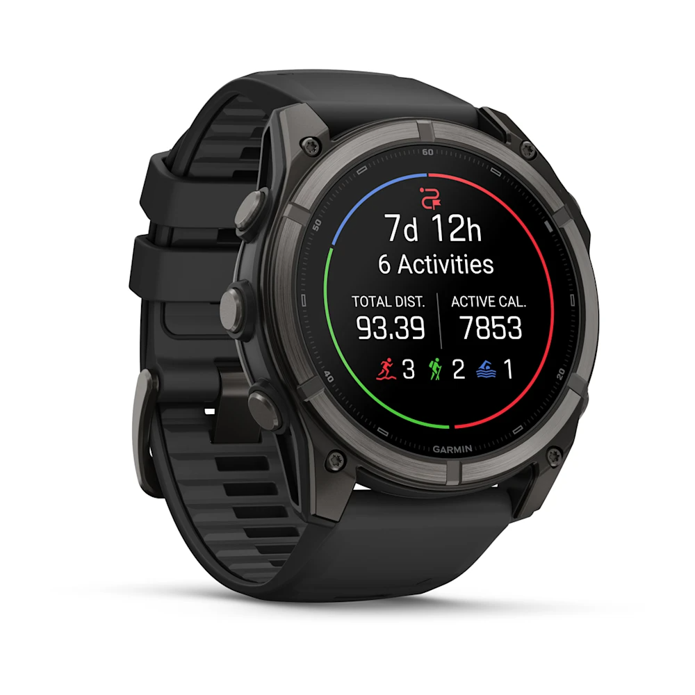 Fenix 9, 51 mm | Karbon Gri DLC Titanyum, Siyah Silikon Kayışlı