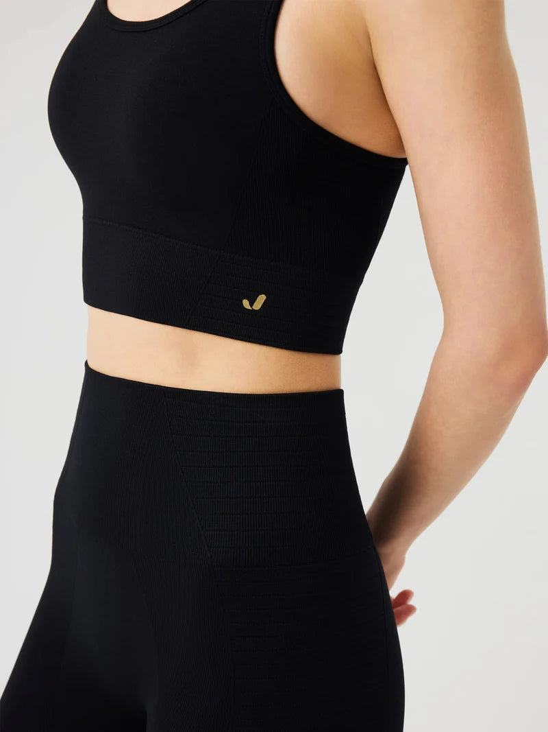 Gela Çift Katlı Kompress Sport Bra,  Siyah