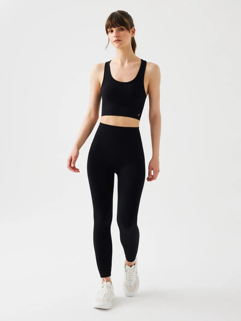 Gela Çift Katlı Kompress Sport Bra | Siyah
