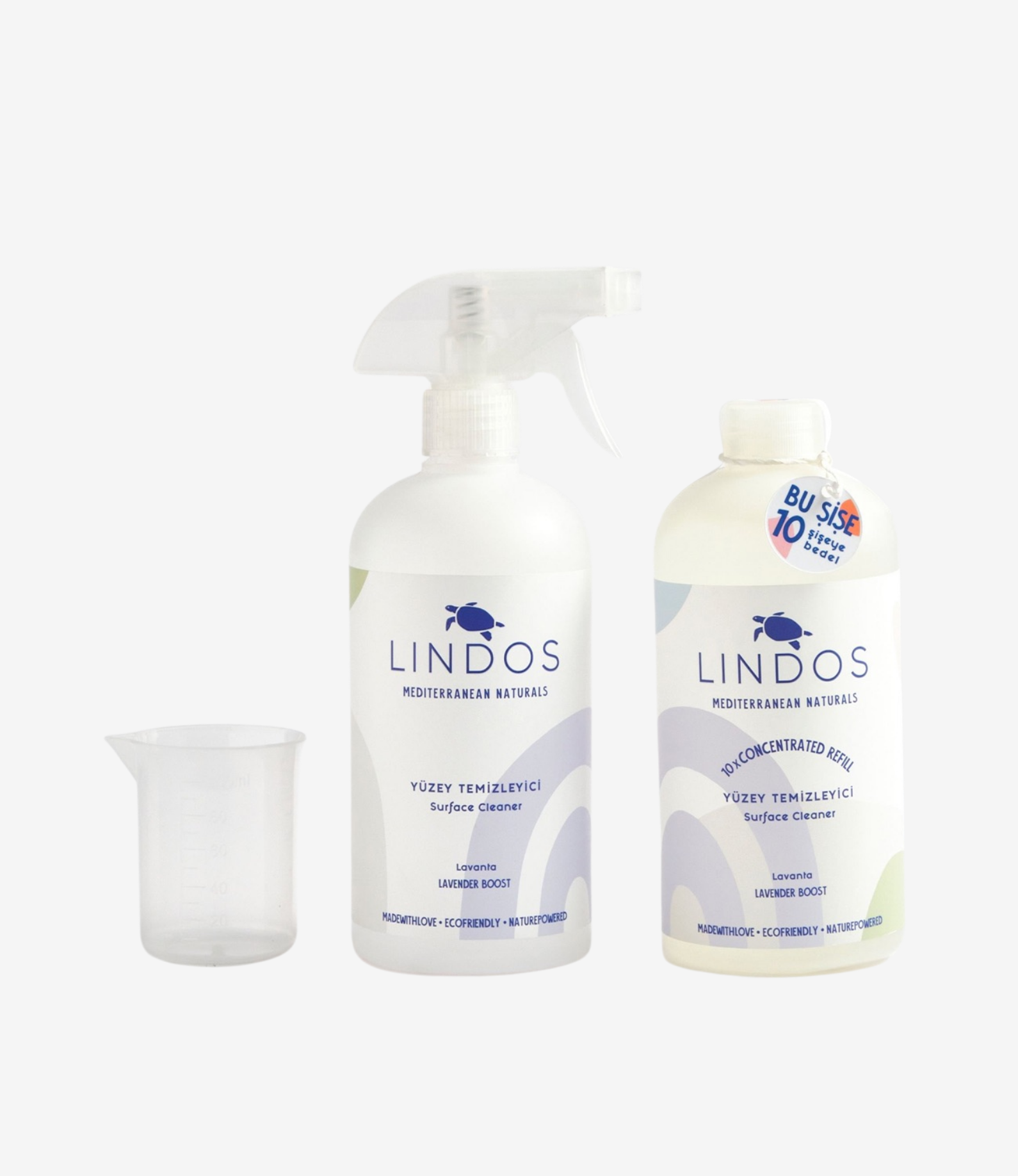 Doğal Konsantre Yüzey Temizleyici- Portakal & Bergamot 600 ml + Boş Sprey Şişe + Ölçü Kabı