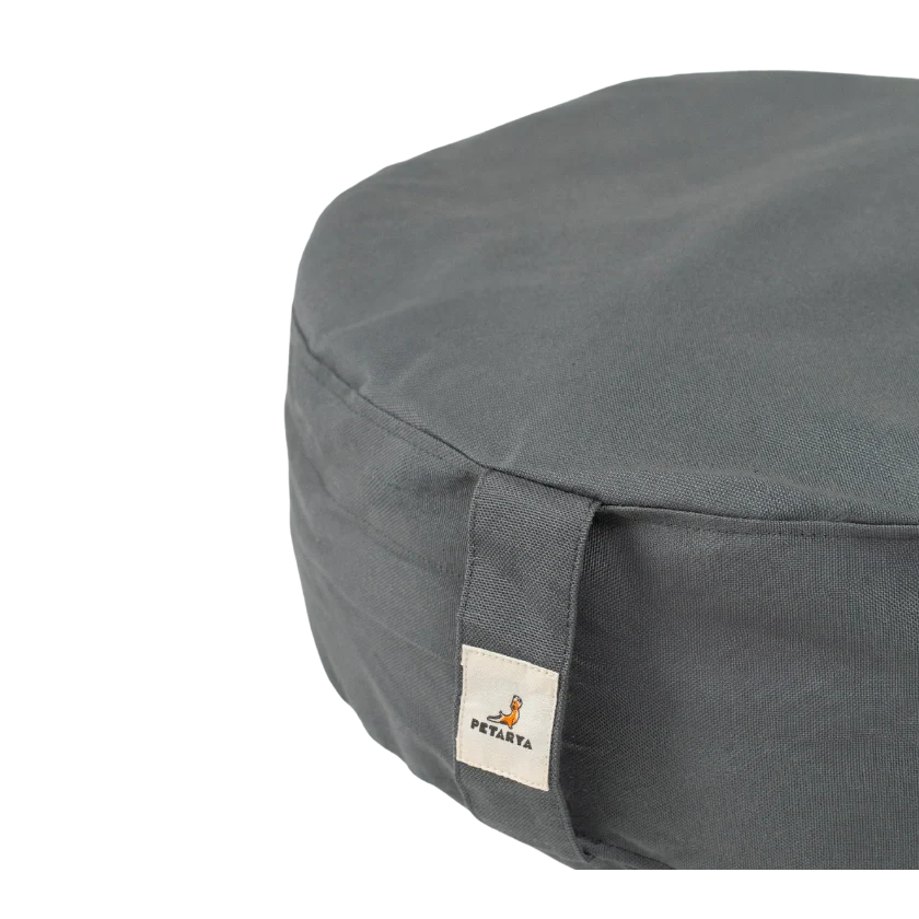 Zafu Meditasyon Minderi Karabuğday Kabuğu Dolgulu | Gri