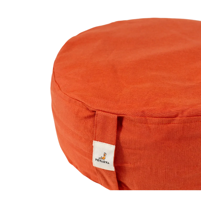 Zafu Meditasyon Minderi Karabuğday Kabuğu Dolgulu | Turuncu