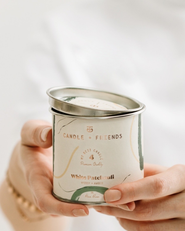 CANDLE+FRIENDS No.4 White Patchouli Teneke Mum 