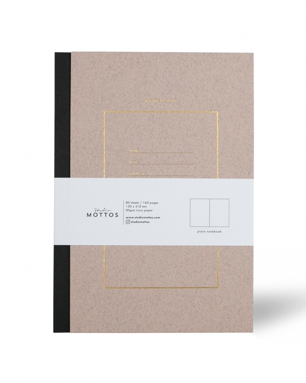 STUDIO MOTTOS Çizgisiz Sert Kapaklı Defter - Bej