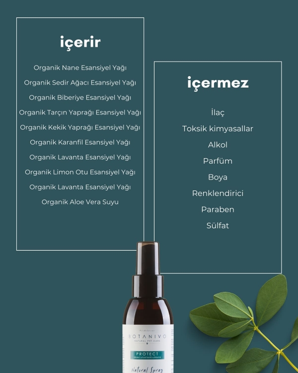 BOTANIVO Botanivo Köpekler İçin Organik İçerikli Çok Amaçlı Koruyucu + Koku Karşıtı + Kıtık Açıcı Sprey 125 ml / Tüy Bakımı Etkili