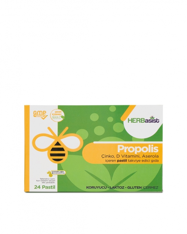 HERBASIST Propolis Çinko İçerikli Takviye Edici Gıda Pastil 24 adet