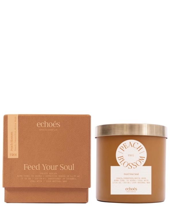 ECHOES CANDLE & SCENT LAB.	 Peach Blossom Çift Fitil Doğal Mum 300 gr