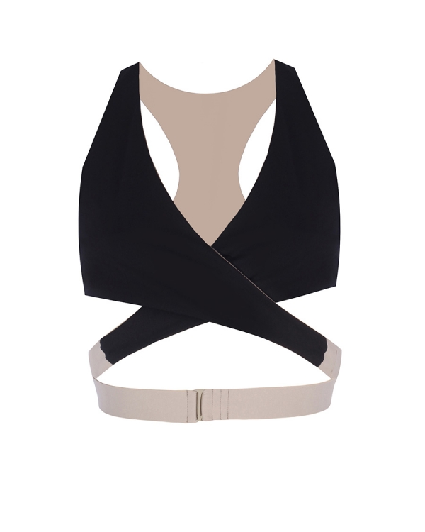 Y.ORSTRULY Vest Bra Pebble&Charcoal Reversible