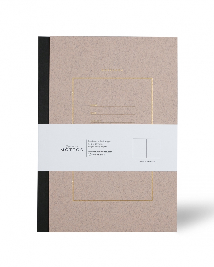 STUDIO MOTTOS Çizgisiz Sert Kapaklı Defter - Bej