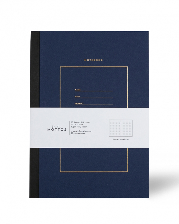 STUDIO MOTTOS Noktalı Sert Kapaklı Defter - Lacivert