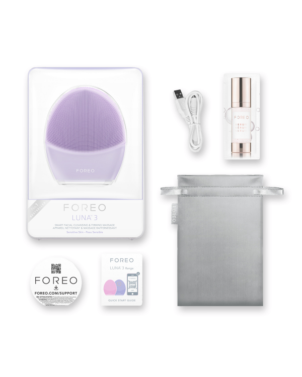 FOREO LUNA 3 Hassas Ciltler için Yüz Temizleme ve Yaşlanma Karşıtı Masaj Cihazı - Purple