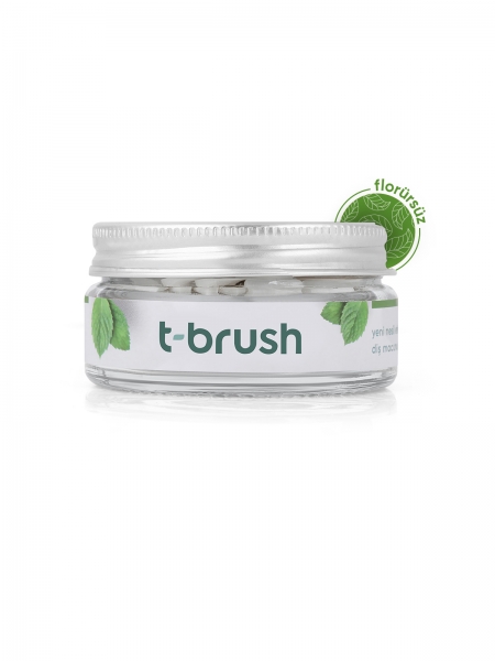 T-BRUSH   Nane Aromalı Diş Macunu Tableti-Florürsüz