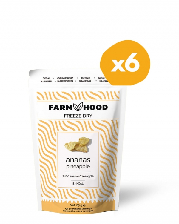FARMHOOD 6x Freeeze Dried Ananas Cipsi