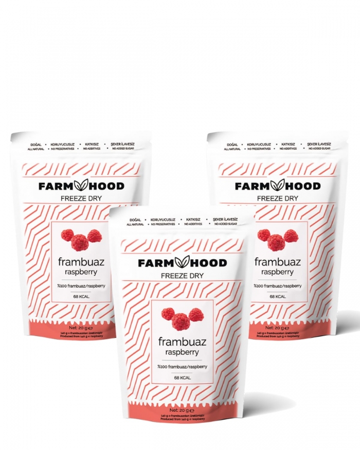 FARMHOOD 3x Freeze Dried Frambuaz Cipsi