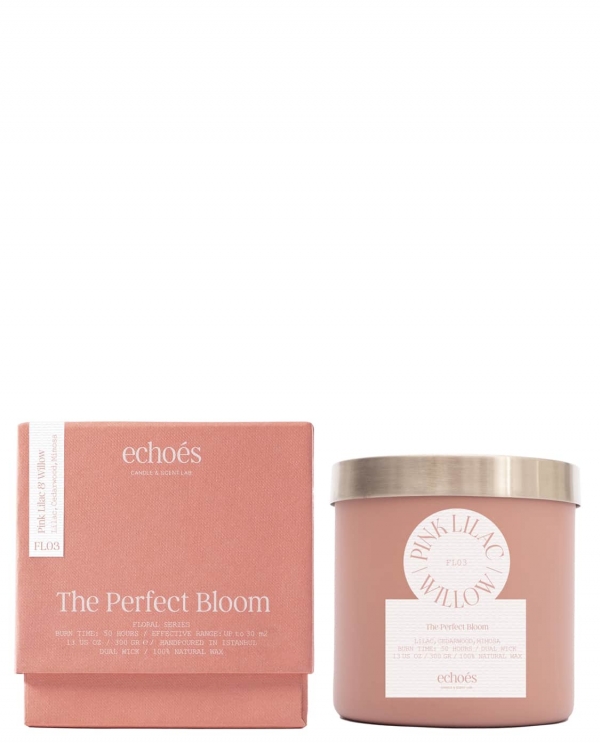 ECHOES CANDLE & SCENT LAB.	 Pink Lilac & Willow Çift Fitil Doğal Mum 300 gr