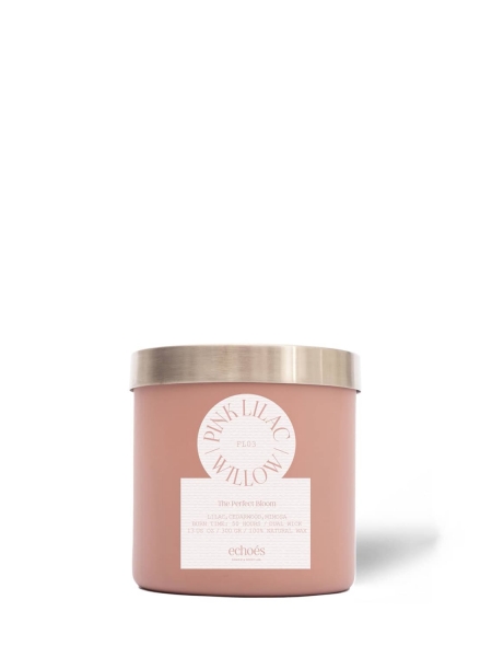 ECHOES CANDLE & SCENT LAB.	  Pink Lilac & Willow Çift Fitil Doğal Mum 300 gr