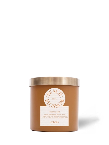 ECHOES CANDLE & SCENT LAB.	  Peach Blossom Çift Fitil Doğal Mum 300 gr