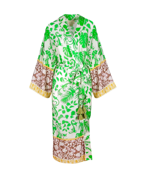 HIP+HAPPEN Duster Uzun Yeşil Kimono
